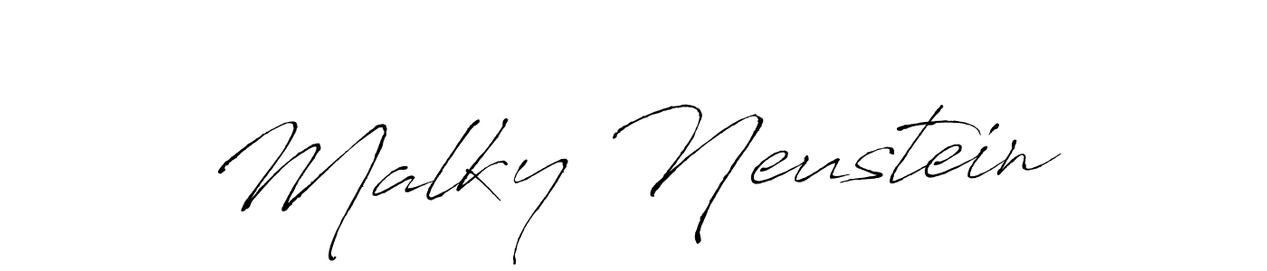 Malky Neustein stylish signature style. Best Handwritten Sign (Antro_Vectra) for my name. Handwritten Signature Collection Ideas for my name Malky Neustein. Malky Neustein signature style 6 images and pictures png