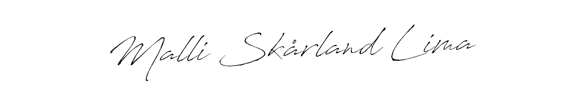 You should practise on your own different ways (Antro_Vectra) to write your name (Malli Skårland Lima) in signature. don't let someone else do it for you. Malli Skårland Lima signature style 6 images and pictures png