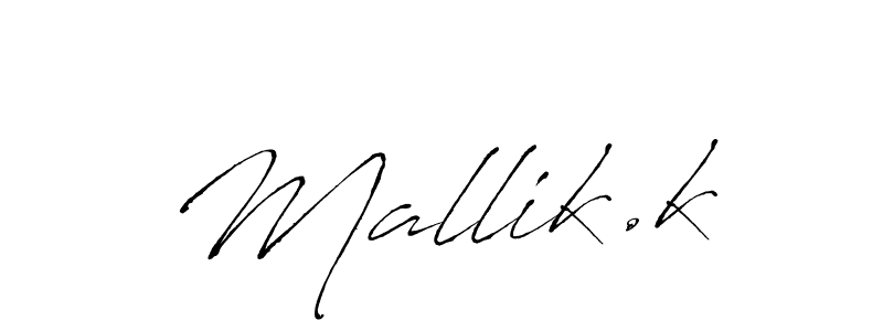 Design your own signature with our free online signature maker. With this signature software, you can create a handwritten (Antro_Vectra) signature for name Mallik.k. Mallik.k signature style 6 images and pictures png