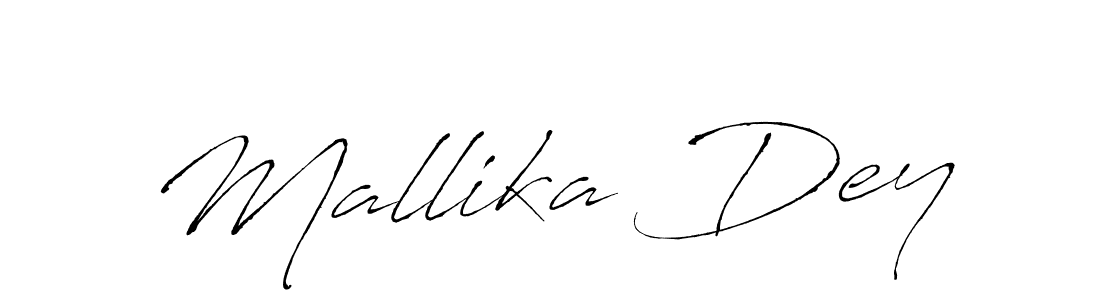 Design your own signature with our free online signature maker. With this signature software, you can create a handwritten (Antro_Vectra) signature for name Mallika Dey. Mallika Dey signature style 6 images and pictures png