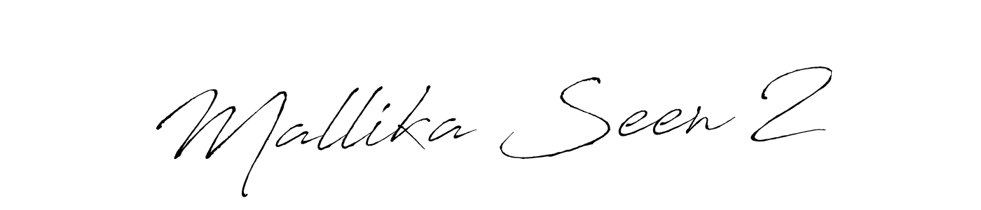 The best way (Antro_Vectra) to make a short signature is to pick only two or three words in your name. The name Mallika Seen 2 include a total of six letters. For converting this name. Mallika Seen 2 signature style 6 images and pictures png