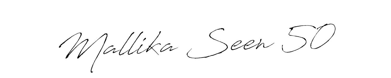 Use a signature maker to create a handwritten signature online. With this signature software, you can design (Antro_Vectra) your own signature for name Mallika Seen 50. Mallika Seen 50 signature style 6 images and pictures png