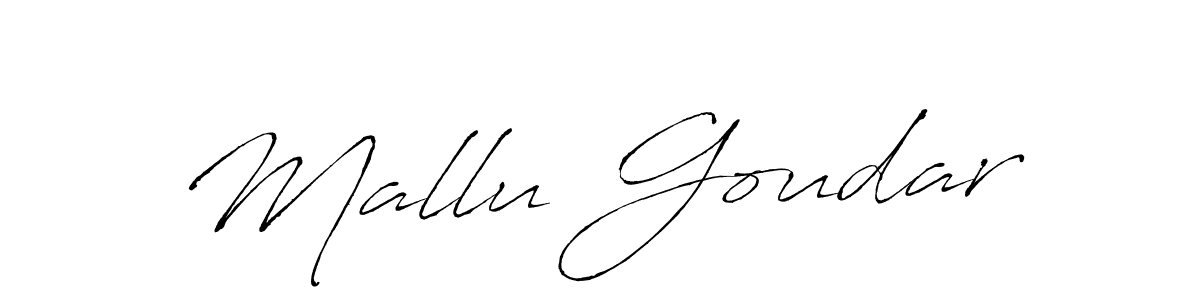 Make a beautiful signature design for name Mallu Goudar. With this signature (Antro_Vectra) style, you can create a handwritten signature for free. Mallu Goudar signature style 6 images and pictures png