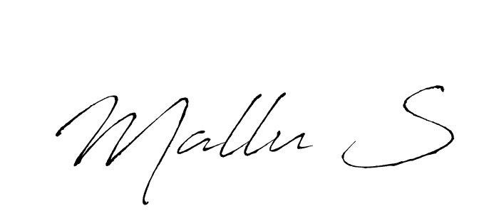 Design your own signature with our free online signature maker. With this signature software, you can create a handwritten (Antro_Vectra) signature for name Mallu S. Mallu S signature style 6 images and pictures png