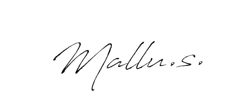 if you are searching for the best signature style for your name Mallu.s.. so please give up your signature search. here we have designed multiple signature styles  using Antro_Vectra. Mallu.s. signature style 6 images and pictures png