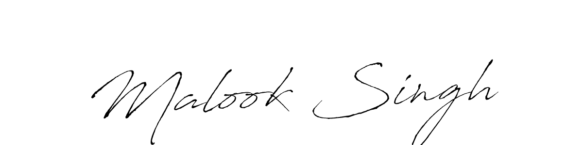 Design your own signature with our free online signature maker. With this signature software, you can create a handwritten (Antro_Vectra) signature for name Malook Singh. Malook Singh signature style 6 images and pictures png