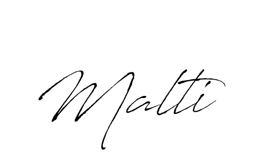 Use a signature maker to create a handwritten signature online. With this signature software, you can design (Antro_Vectra) your own signature for name Malti. Malti signature style 6 images and pictures png