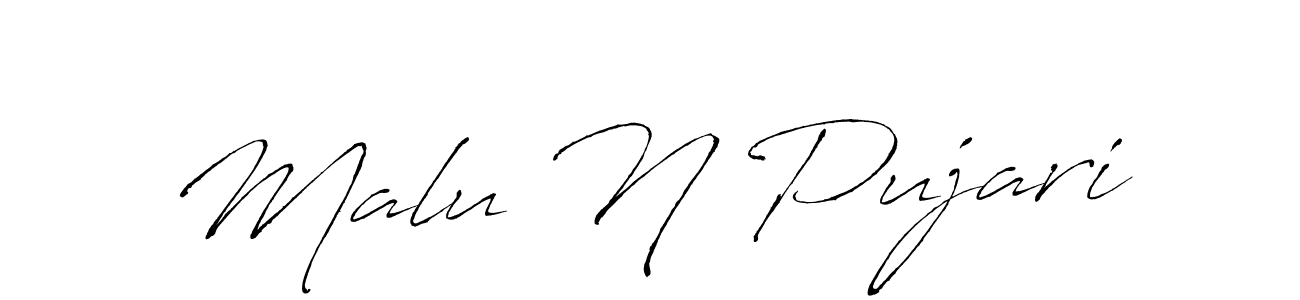 Design your own signature with our free online signature maker. With this signature software, you can create a handwritten (Antro_Vectra) signature for name Malu N Pujari. Malu N Pujari signature style 6 images and pictures png