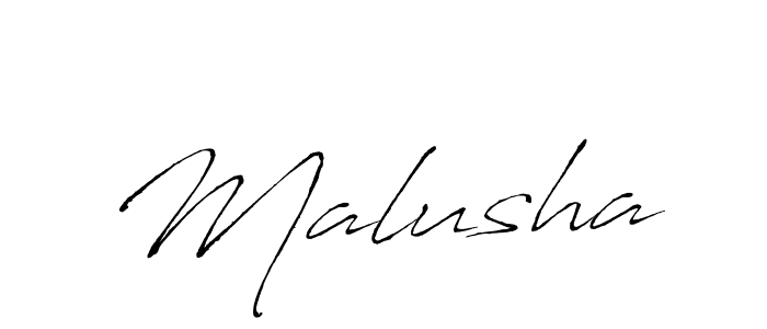 Design your own signature with our free online signature maker. With this signature software, you can create a handwritten (Antro_Vectra) signature for name Malusha. Malusha signature style 6 images and pictures png