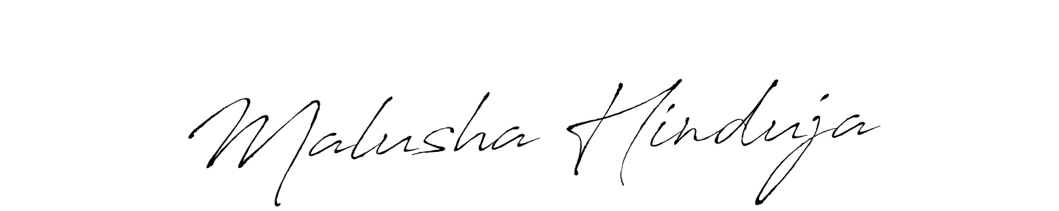 How to make Malusha Hinduja signature? Antro_Vectra is a professional autograph style. Create handwritten signature for Malusha Hinduja name. Malusha Hinduja signature style 6 images and pictures png