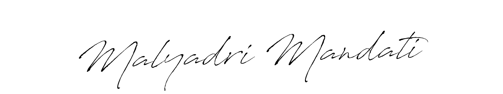 The best way (Antro_Vectra) to make a short signature is to pick only two or three words in your name. The name Malyadri Mandati include a total of six letters. For converting this name. Malyadri Mandati signature style 6 images and pictures png