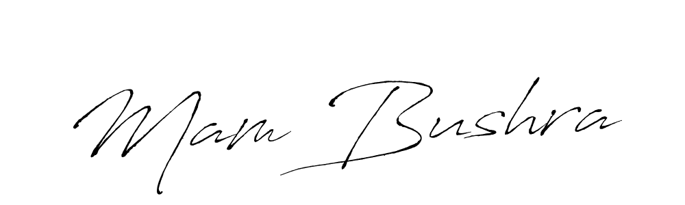 Mam Bushra stylish signature style. Best Handwritten Sign (Antro_Vectra) for my name. Handwritten Signature Collection Ideas for my name Mam Bushra. Mam Bushra signature style 6 images and pictures png