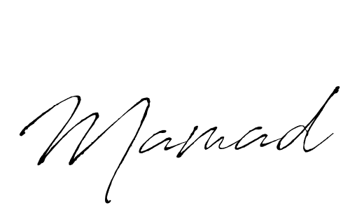 Use a signature maker to create a handwritten signature online. With this signature software, you can design (Antro_Vectra) your own signature for name Mamad. Mamad signature style 6 images and pictures png