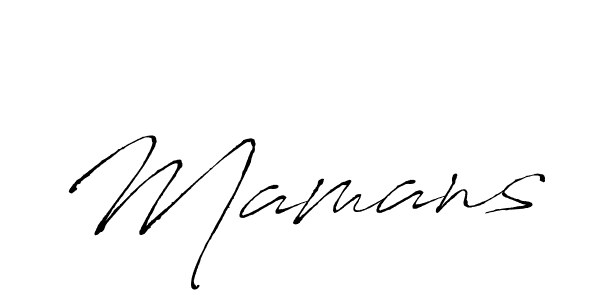 Use a signature maker to create a handwritten signature online. With this signature software, you can design (Antro_Vectra) your own signature for name Mamans. Mamans signature style 6 images and pictures png