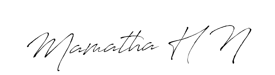 The best way (Antro_Vectra) to make a short signature is to pick only two or three words in your name. The name Mamatha H N include a total of six letters. For converting this name. Mamatha H N signature style 6 images and pictures png