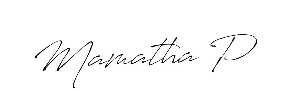 Create a beautiful signature design for name Mamatha P. With this signature (Antro_Vectra) fonts, you can make a handwritten signature for free. Mamatha P signature style 6 images and pictures png