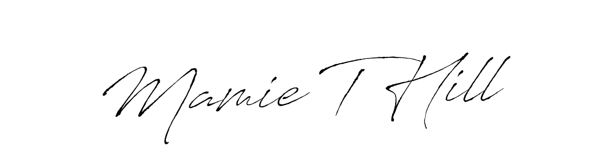 How to make Mamie T Hill name signature. Use Antro_Vectra style for creating short signs online. This is the latest handwritten sign. Mamie T Hill signature style 6 images and pictures png