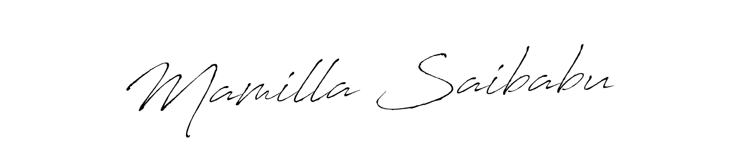 It looks lik you need a new signature style for name Mamilla Saibabu. Design unique handwritten (Antro_Vectra) signature with our free signature maker in just a few clicks. Mamilla Saibabu signature style 6 images and pictures png