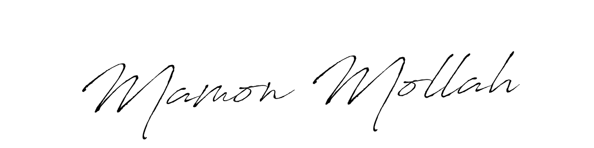 Create a beautiful signature design for name Mamon Mollah. With this signature (Antro_Vectra) fonts, you can make a handwritten signature for free. Mamon Mollah signature style 6 images and pictures png