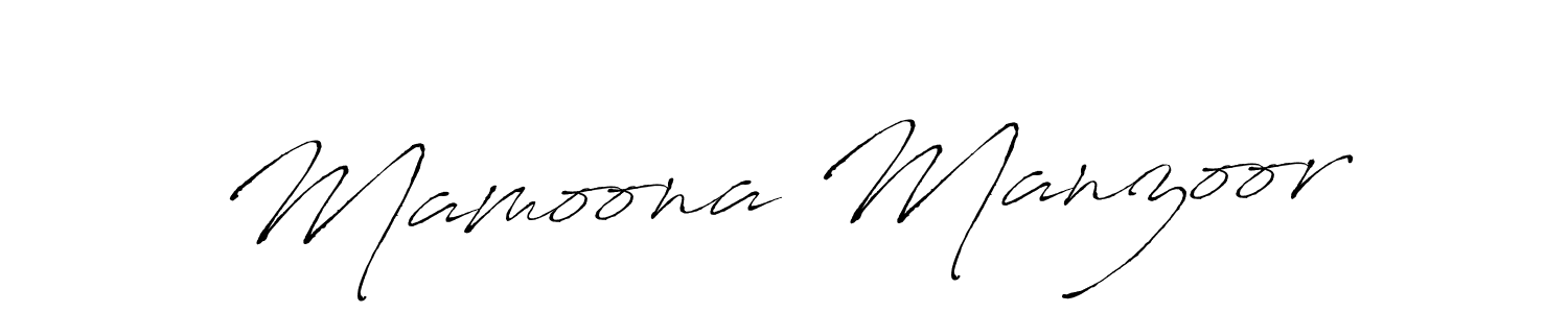 Design your own signature with our free online signature maker. With this signature software, you can create a handwritten (Antro_Vectra) signature for name Mamoona Manzoor. Mamoona Manzoor signature style 6 images and pictures png