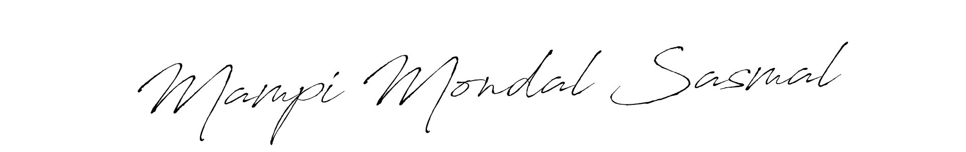 How to make Mampi Mondal Sasmal name signature. Use Antro_Vectra style for creating short signs online. This is the latest handwritten sign. Mampi Mondal Sasmal signature style 6 images and pictures png