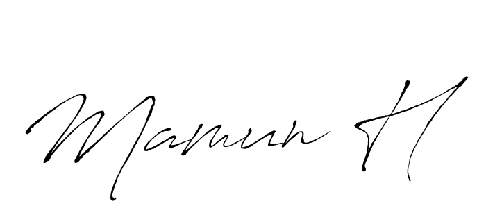 Make a beautiful signature design for name Mamun H. With this signature (Antro_Vectra) style, you can create a handwritten signature for free. Mamun H signature style 6 images and pictures png