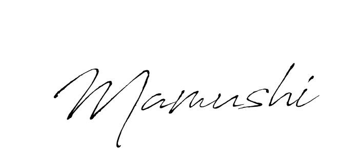 Make a beautiful signature design for name Mamushi. With this signature (Antro_Vectra) style, you can create a handwritten signature for free. Mamushi signature style 6 images and pictures png