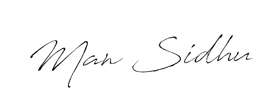 Create a beautiful signature design for name Man Sidhu. With this signature (Antro_Vectra) fonts, you can make a handwritten signature for free. Man Sidhu signature style 6 images and pictures png
