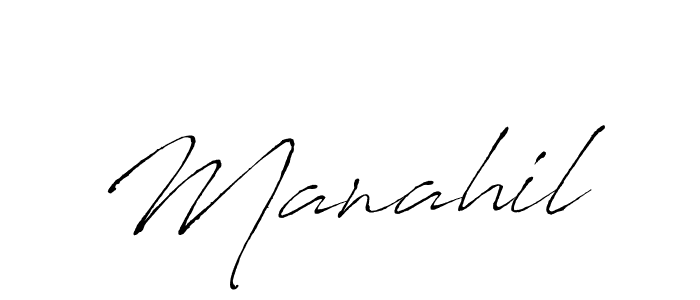 Use a signature maker to create a handwritten signature online. With this signature software, you can design (Antro_Vectra) your own signature for name Manahil. Manahil signature style 6 images and pictures png