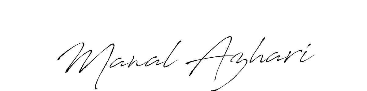 How to make Manal Azhari name signature. Use Antro_Vectra style for creating short signs online. This is the latest handwritten sign. Manal Azhari signature style 6 images and pictures png