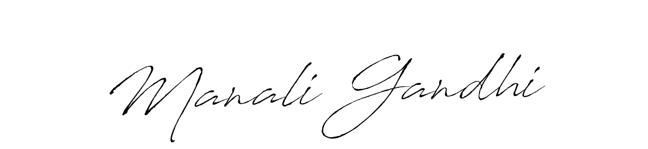 Create a beautiful signature design for name Manali Gandhi. With this signature (Antro_Vectra) fonts, you can make a handwritten signature for free. Manali Gandhi signature style 6 images and pictures png