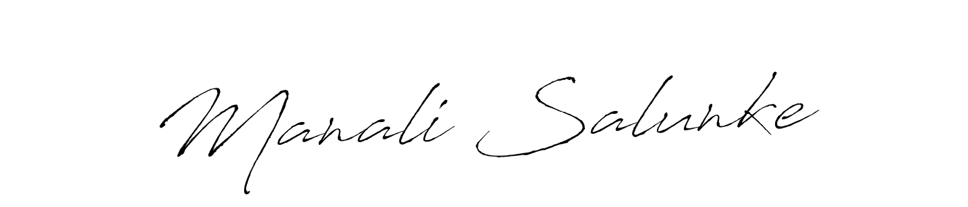 Make a beautiful signature design for name Manali Salunke. With this signature (Antro_Vectra) style, you can create a handwritten signature for free. Manali Salunke signature style 6 images and pictures png