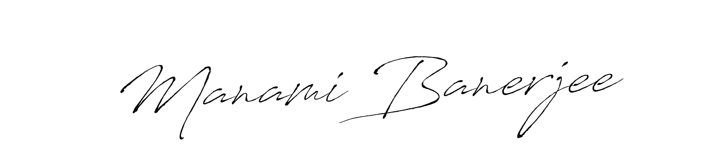 Create a beautiful signature design for name Manami Banerjee. With this signature (Antro_Vectra) fonts, you can make a handwritten signature for free. Manami Banerjee signature style 6 images and pictures png