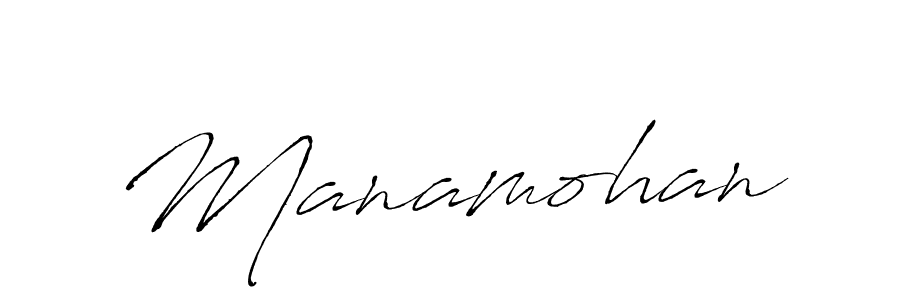 Use a signature maker to create a handwritten signature online. With this signature software, you can design (Antro_Vectra) your own signature for name Manamohan. Manamohan signature style 6 images and pictures png