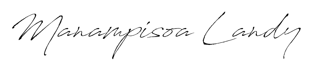 Create an unforgettable impression when signing with Manampisoa Landy name styled in Antro_Vectra typography. 100% free online generator. Manampisoa Landy signature style 6 images and pictures png