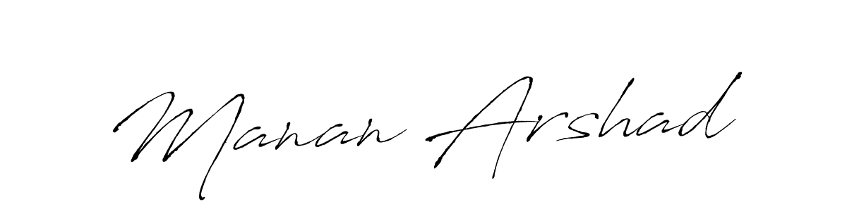 Design your own signature with our free online signature maker. With this signature software, you can create a handwritten (Antro_Vectra) signature for name Manan Arshad. Manan Arshad signature style 6 images and pictures png