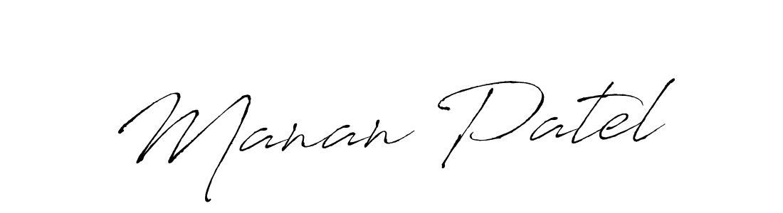 Make a beautiful signature design for name Manan Patel. With this signature (Antro_Vectra) style, you can create a handwritten signature for free. Manan Patel signature style 6 images and pictures png