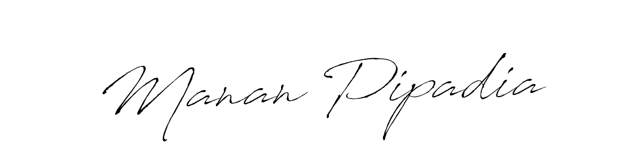 Also You can easily find your signature by using the search form. We will create Manan Pipadia name handwritten signature images for you free of cost using Antro_Vectra sign style. Manan Pipadia signature style 6 images and pictures png