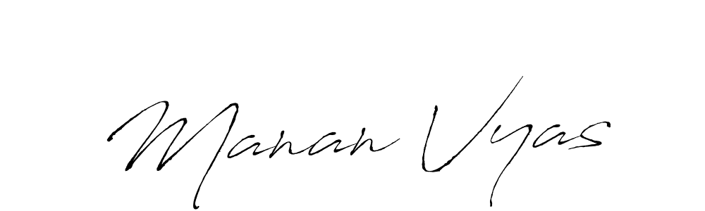 How to make Manan Vyas name signature. Use Antro_Vectra style for creating short signs online. This is the latest handwritten sign. Manan Vyas signature style 6 images and pictures png