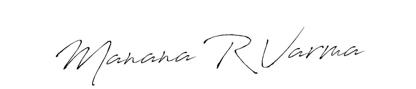 Make a beautiful signature design for name Manana R Varma. With this signature (Antro_Vectra) style, you can create a handwritten signature for free. Manana R Varma signature style 6 images and pictures png