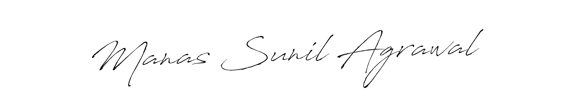 How to make Manas Sunil Agrawal name signature. Use Antro_Vectra style for creating short signs online. This is the latest handwritten sign. Manas Sunil Agrawal signature style 6 images and pictures png