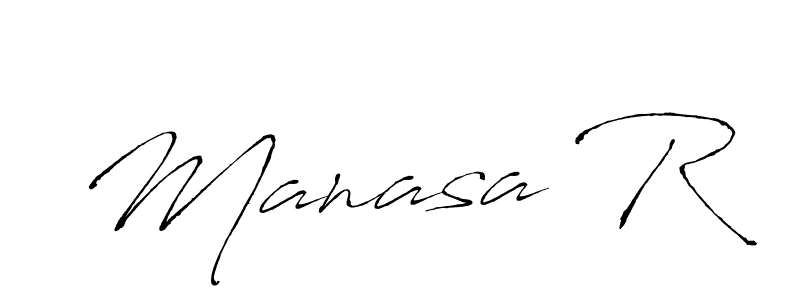 The best way (Antro_Vectra) to make a short signature is to pick only two or three words in your name. The name Manasa R include a total of six letters. For converting this name. Manasa R signature style 6 images and pictures png