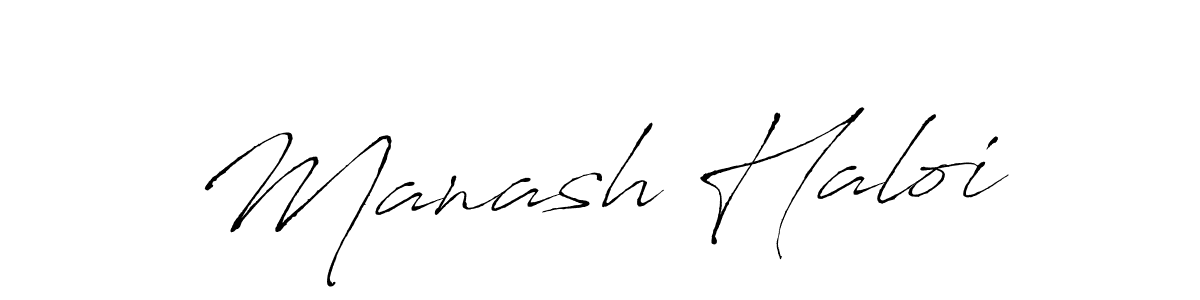 Make a beautiful signature design for name Manash Haloi. With this signature (Antro_Vectra) style, you can create a handwritten signature for free. Manash Haloi signature style 6 images and pictures png