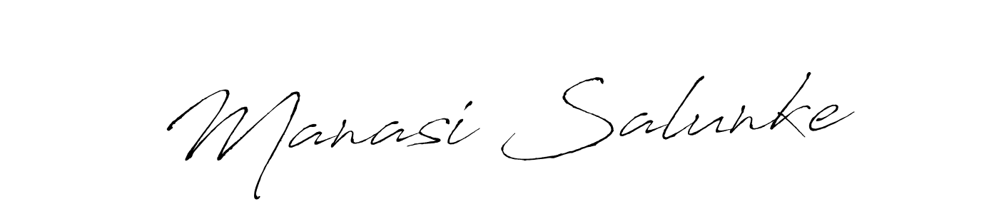 How to make Manasi Salunke signature? Antro_Vectra is a professional autograph style. Create handwritten signature for Manasi Salunke name. Manasi Salunke signature style 6 images and pictures png