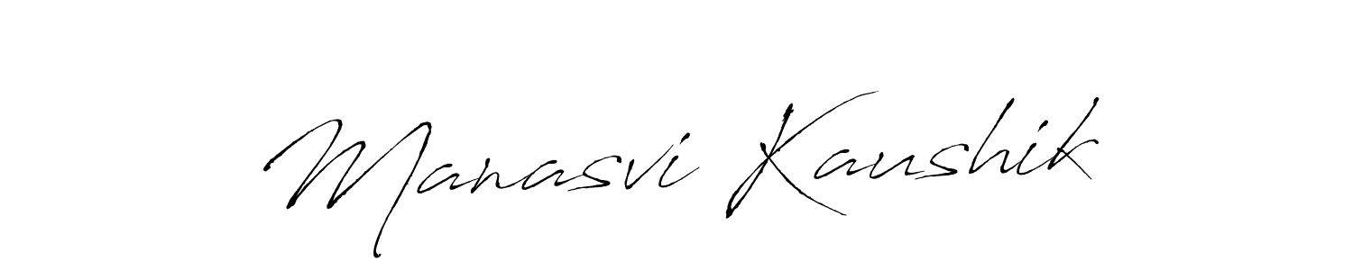 How to make Manasvi Kaushik name signature. Use Antro_Vectra style for creating short signs online. This is the latest handwritten sign. Manasvi Kaushik signature style 6 images and pictures png