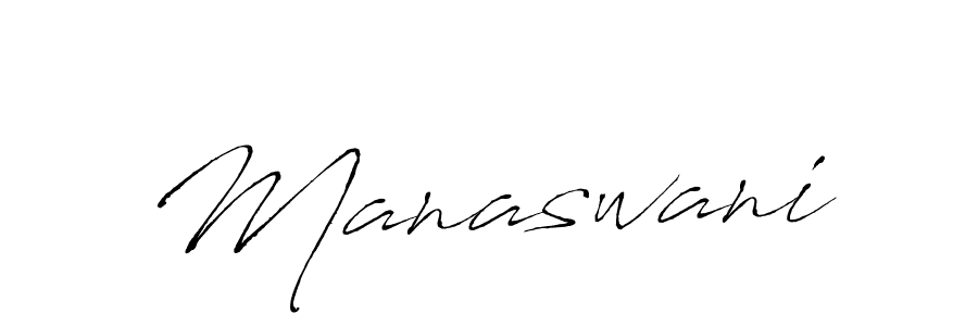 The best way (Antro_Vectra) to make a short signature is to pick only two or three words in your name. The name Manaswani include a total of six letters. For converting this name. Manaswani signature style 6 images and pictures png