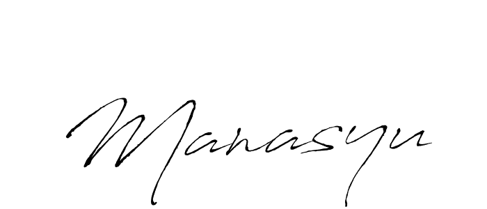 Design your own signature with our free online signature maker. With this signature software, you can create a handwritten (Antro_Vectra) signature for name Manasyu. Manasyu signature style 6 images and pictures png