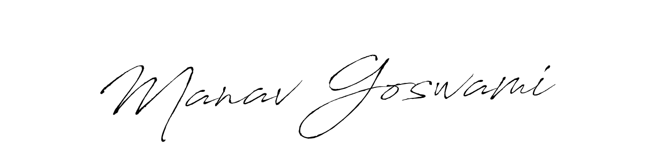 How to make Manav Goswami name signature. Use Antro_Vectra style for creating short signs online. This is the latest handwritten sign. Manav Goswami signature style 6 images and pictures png