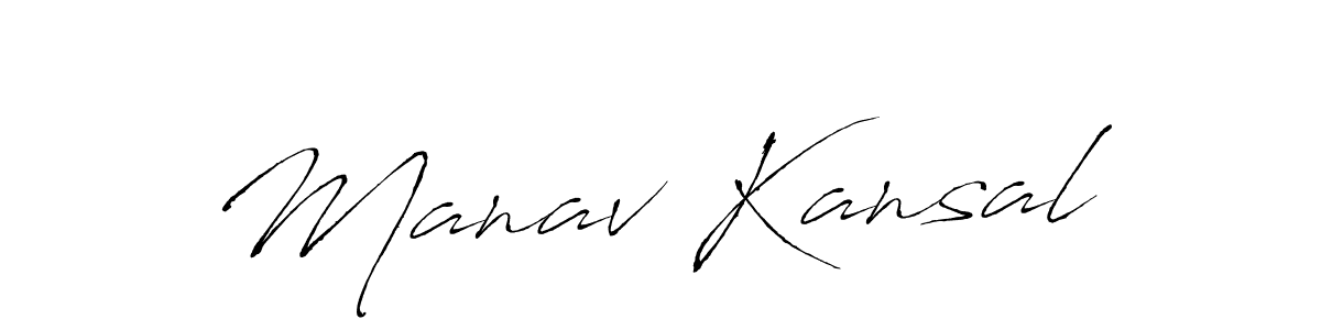 Create a beautiful signature design for name Manav Kansal. With this signature (Antro_Vectra) fonts, you can make a handwritten signature for free. Manav Kansal signature style 6 images and pictures png