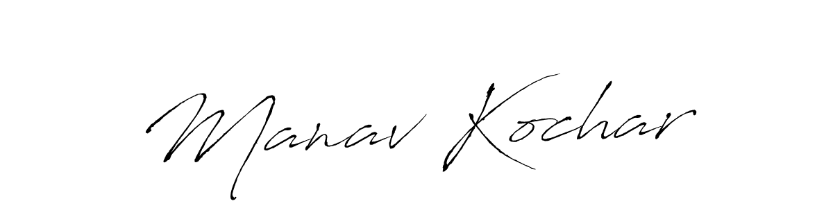 How to make Manav Kochar name signature. Use Antro_Vectra style for creating short signs online. This is the latest handwritten sign. Manav Kochar signature style 6 images and pictures png